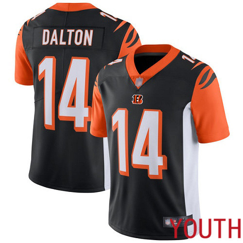 Cincinnati Bengals Limited Black Youth Andy Dalton Home Jersey NFL Footballl #14 Vapor Untouchable->youth nfl jersey->Youth Jersey
